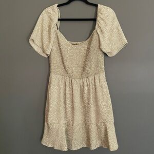 Abercrombie & Fitch Ditsy Floral Green Babydoll Mini Dress